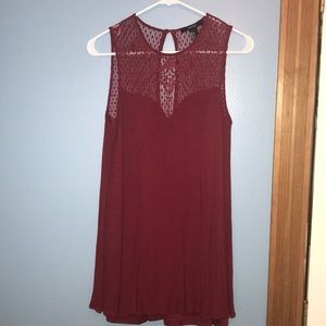 A dark red dress